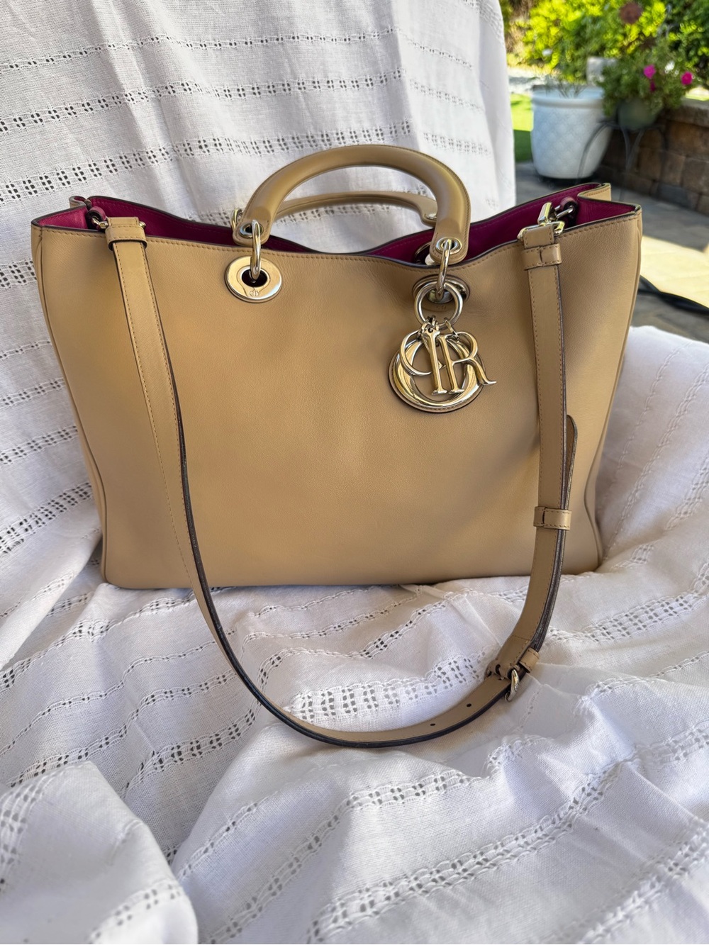 Christian Dior Diorissimo
Large Shopping Tote with COA, strap and pouch!